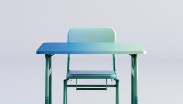 blue-chair-with-rainbow-colored-top-sits-white-background_1126605-5243